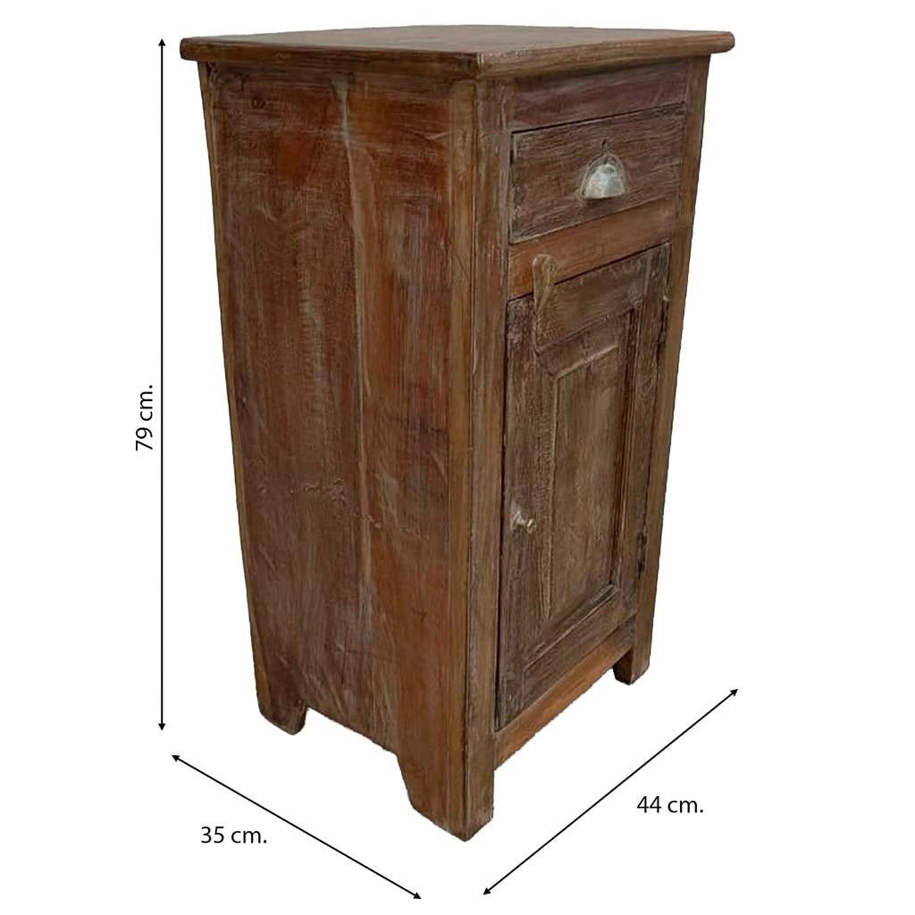 Comodino in legno fatto a mano44x35x79h cm