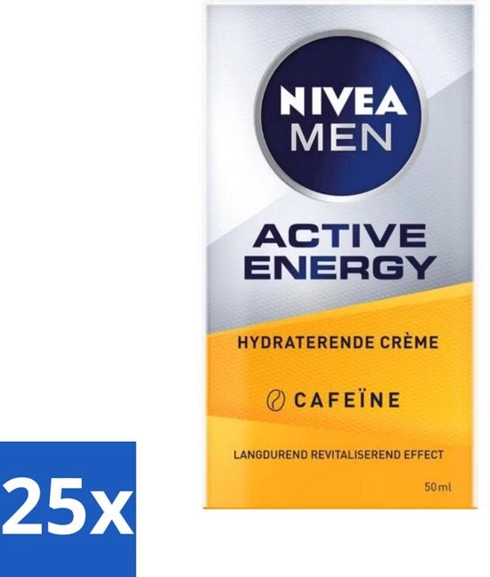 Creme viso Active Energy con caffeina - 50 ml - Confezione in bulk - 25 pezzi