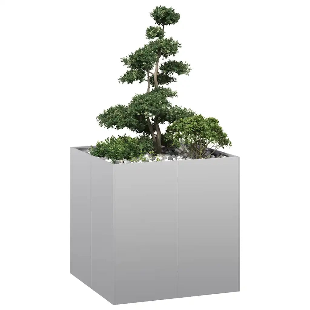 Fioriera | Cassetta per fiori | Vaso 80x80x80 cm in Acciaio Zincato