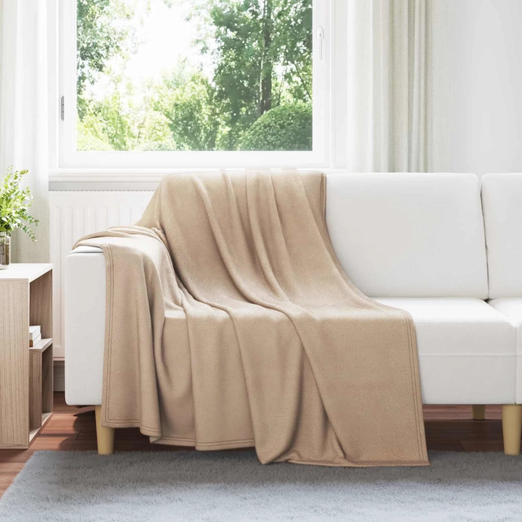 Coperte da Pile 6 pz Cammello 200 x 150 cm Panno