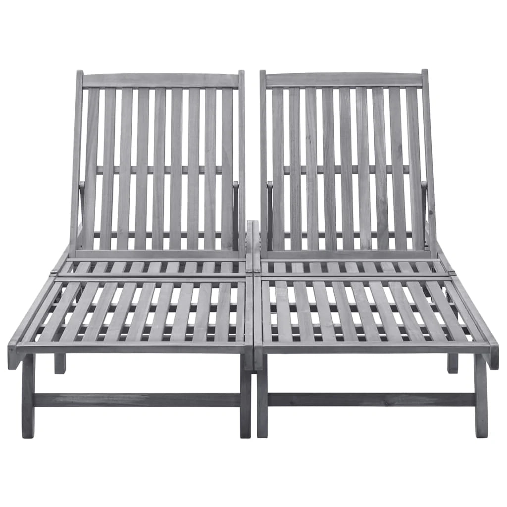 Lettino prendisole sedia a sdraio lettino prendisole letto da giardino mobili da esterno per patio 2 posti legno massello di acacia 02_0012239