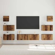 Set mobile TV 8 pz-Set di 8 Credenza per TV Legno vecchio Legno multistrato 836969
