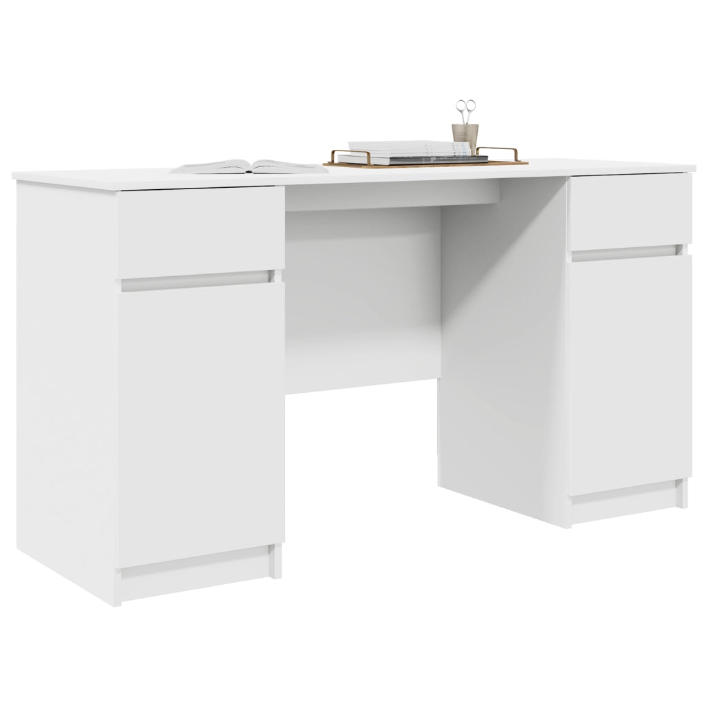 Scrivania  Bianca 140x49x76 cm in Legno Ingegnerizzato