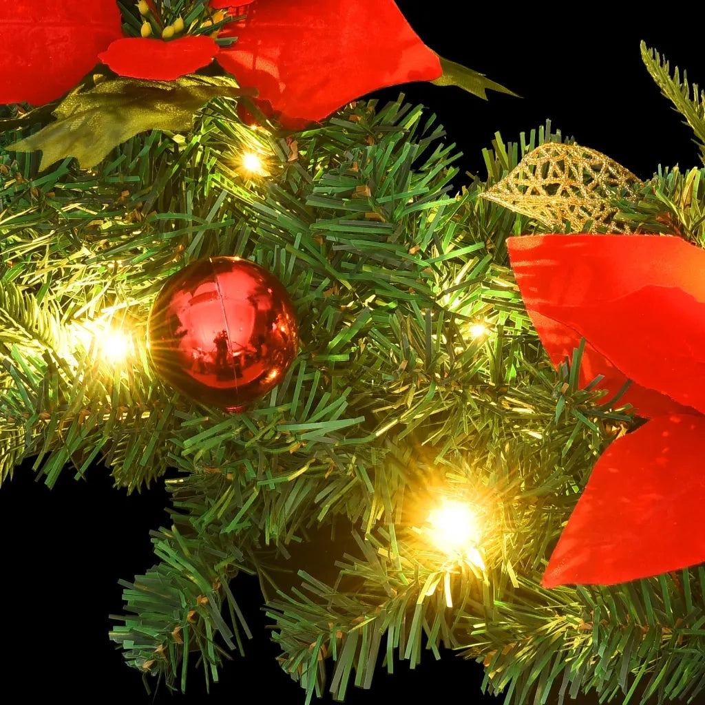 Ghirlanda Natalizia con Luci LED Verde 60 cm PVC