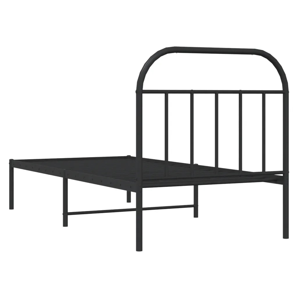 Giroletto con Testiera-Struttura Letto con testiera in Metallo Nero 90x190 cm 507093