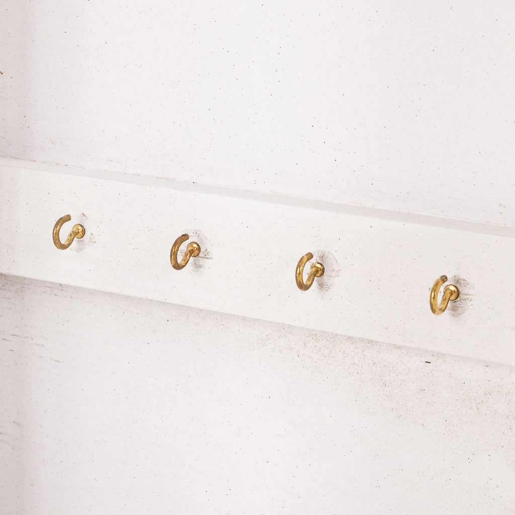 Cassetta portachiavi in legno bianco 25x7,5x36h