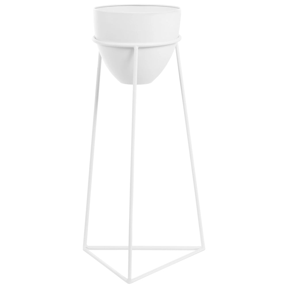 Portavaso Portapiante da Interno in Ferro Bianco 30 x 28 x 58 cm Stile Moderno