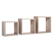 Mensole a cubo da parete set di 3 pz componibile colore Rovere sagerau mod. InCubo