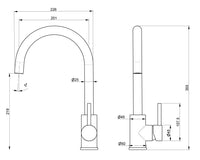 Rubinetto Cucina Miscelatore Monocomando Lavello Canna Tonda Girevole in Acciaio Inox