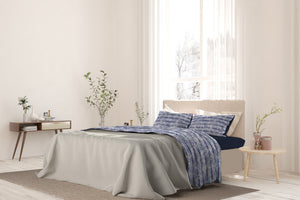 Set Lenzuola Singolo con Stampa Sopra Sotto e Federe Jeans Stripes