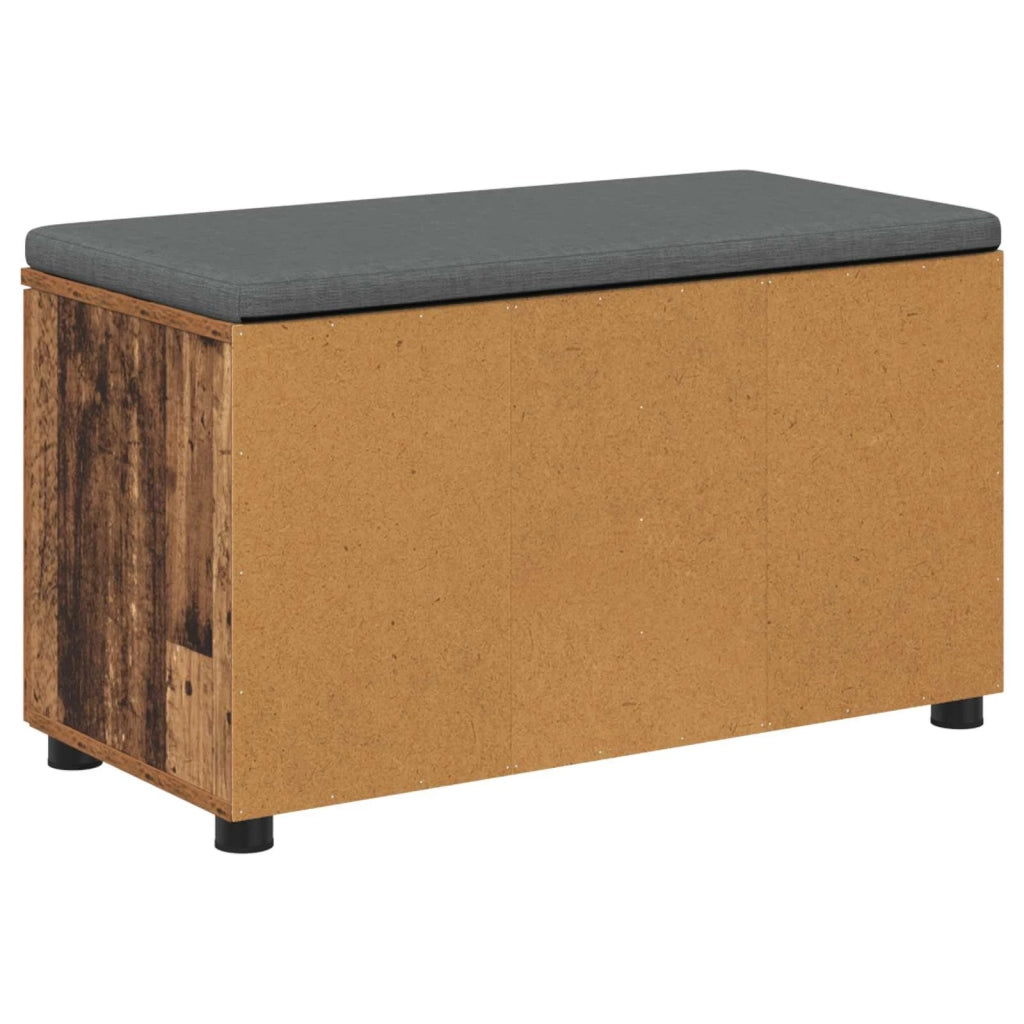 Panca per ingresso con cuscino Legno vecchio 80 x 38 x 46 cm 891486