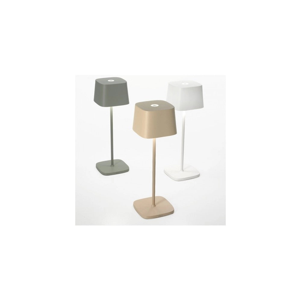 Zafferano Lampada a led da tavolo Ofelia Pro Sabbia ricaricabile e dimmerabile - 2200-2700-3000K - 9h massima potenza