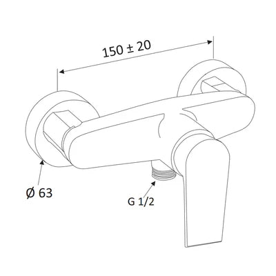MONOCOMANDO ESTERNO DOCCIA SENZA ACCESSORI LINEA ARTIC- Bianco Opaco- MARIA- pezzi 1