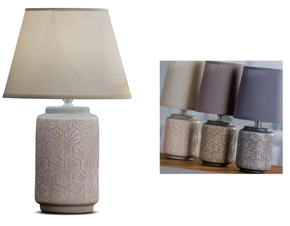 1 Pezzo Lampada con Base in Ceramica Carson 25 x 40 cm 3 Colori
