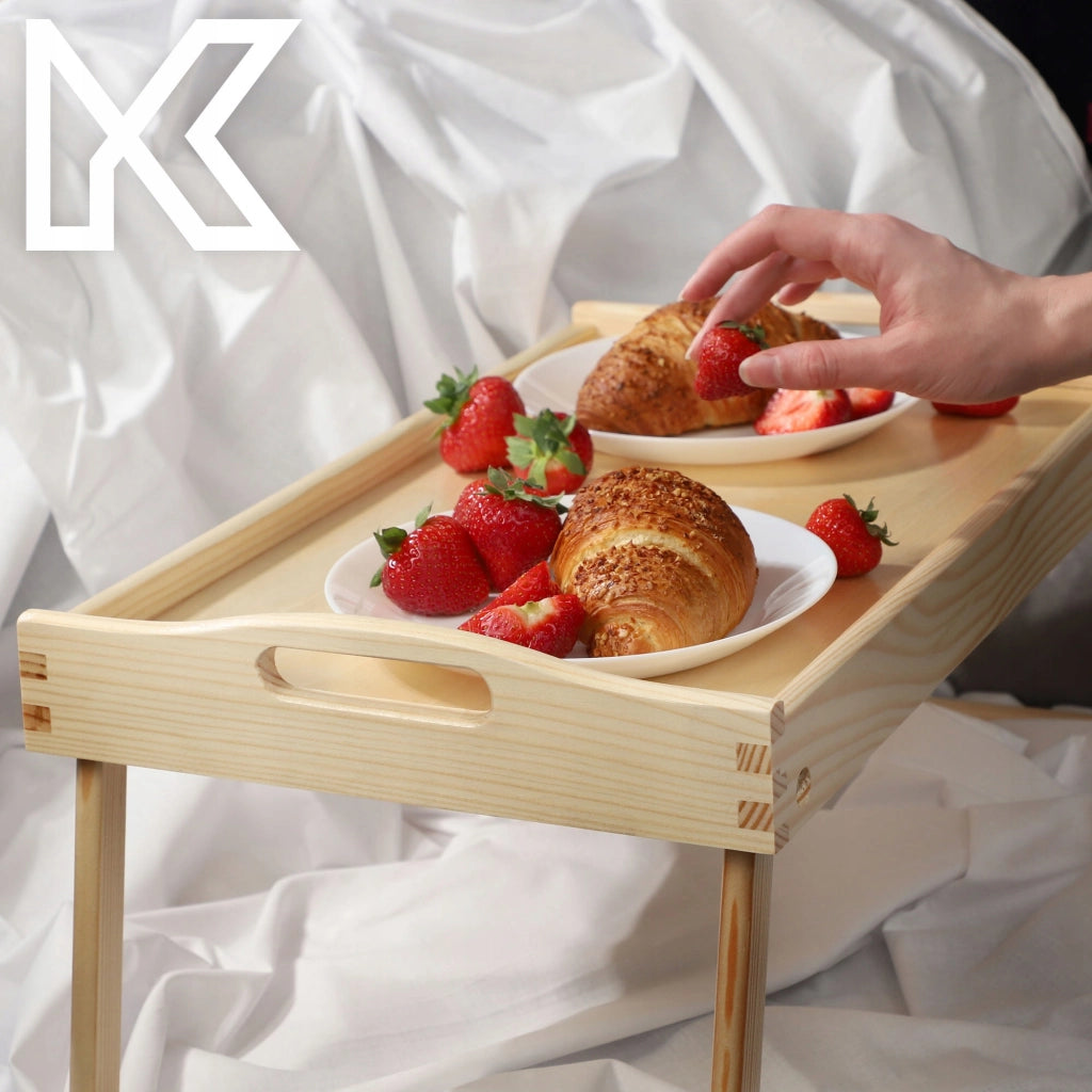 Tavolino da colazione pieghevole in legno KADAX per laptop da letto, vassoio regalo