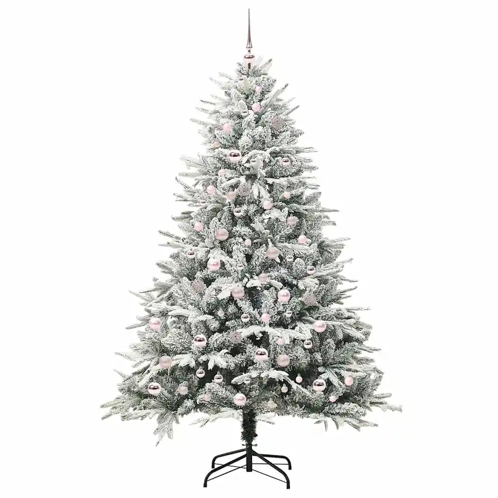 Albero di Natale Artificiale Pre-illuminato con Set di Palline