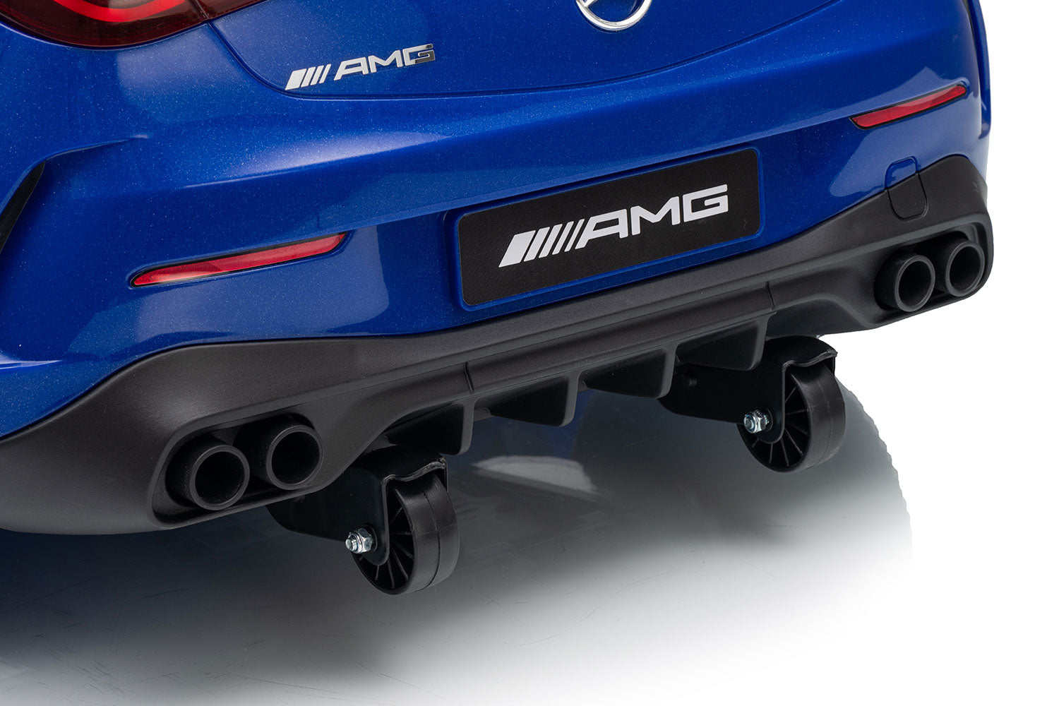 Macchina Elettrica per Bambini 12V Licenza Ufficiale Mercedes CLE53 Sedile in Pelle Blu