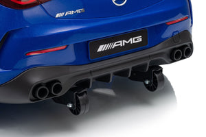 Macchina Elettrica per Bambini 12V Licenza Ufficiale Mercedes CLE53 Sedile in Pelle Blu