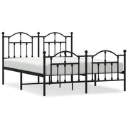 Letto matrimoniale | Letto per adulti | Giroletto con Testiera e Pediera Metallo Nero 135x190 cm