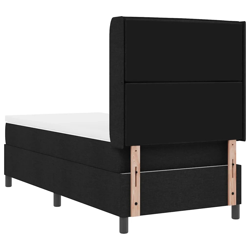 Letto a Sorgente LED con materasso Nero 90 x 190 cm Tessuto 3343415