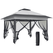 Gazebo da giardino pieghevole con zanzariere e sacco a rotelle ¨C Zephmum ¨C Grigio