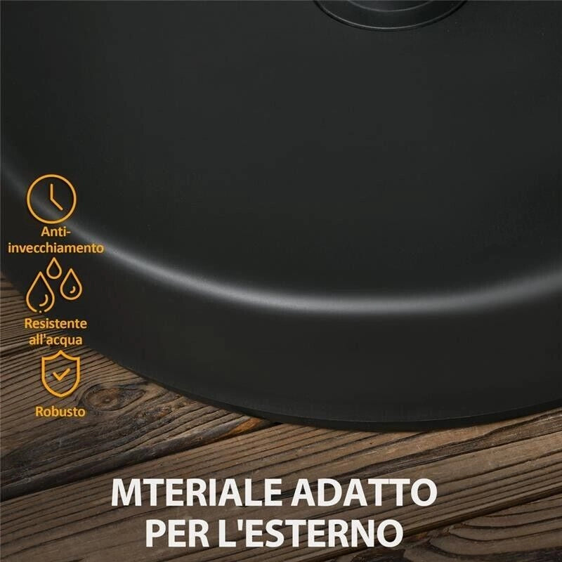 BASE PER OMBRELLONE DA GIARDINO IN PLASTICA PP MAX 18KG DI PESO, Ø45X33 CM, NERO