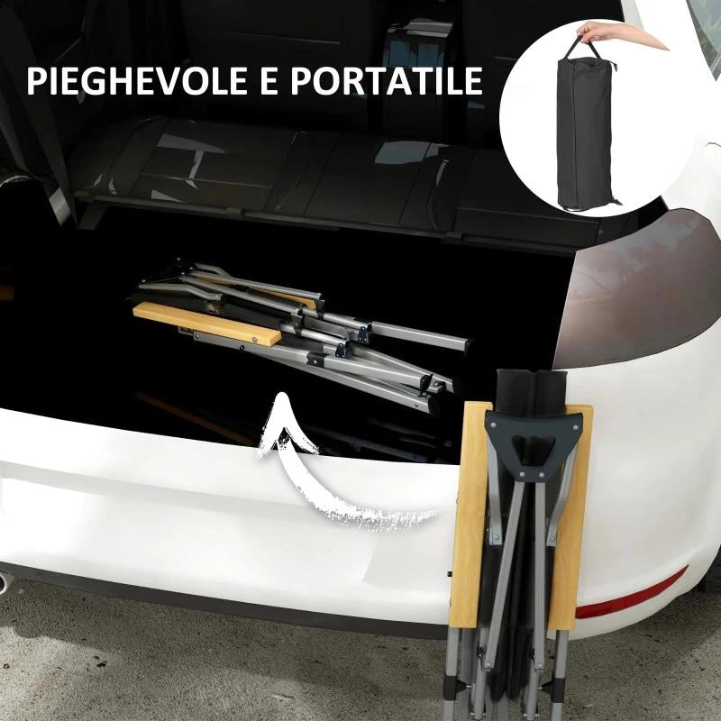 SEDIA DA CAMPEGGIO PIEGHEVOLE CON SCHIENALE REGOLABILE, IN ALLUMINIO E POLIESTERE 74X59.5X98 CM, NERO