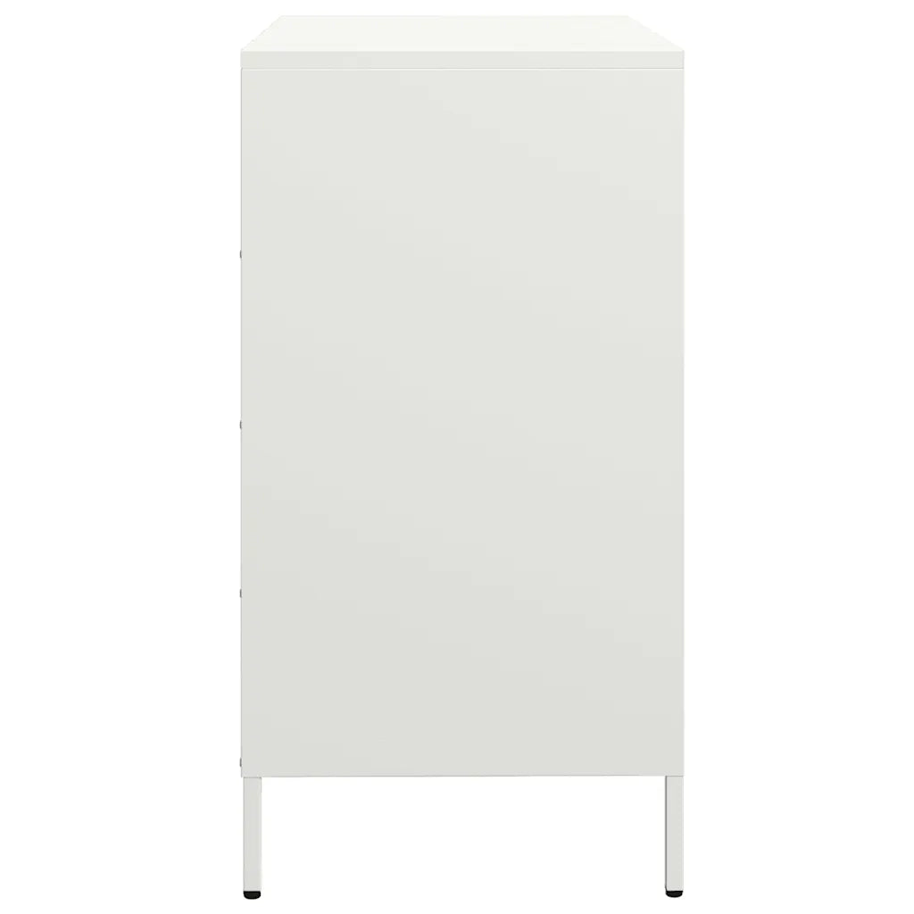 Credenza Bianca 68x39x73,5 cm in Acciaio Laminato a Freddo 851291