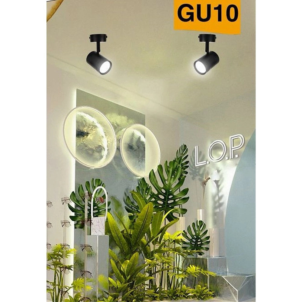 Trade Shop - Porta Faretto Proiettore Orientabile Da Soffitto Parete A Cilindro Gu10 P28-gu10 -