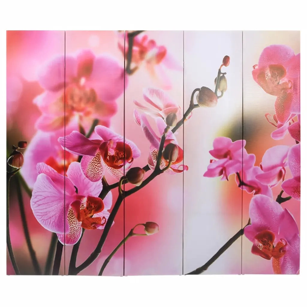 Paravento Pieghevole 200x170 cm con Stampa Fiore 240479