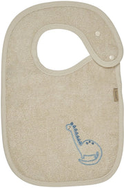 Asciugamano per bambini con bordatura decorativa, tessuto assorbente - Asciugamano con chiusura a bottone, beige