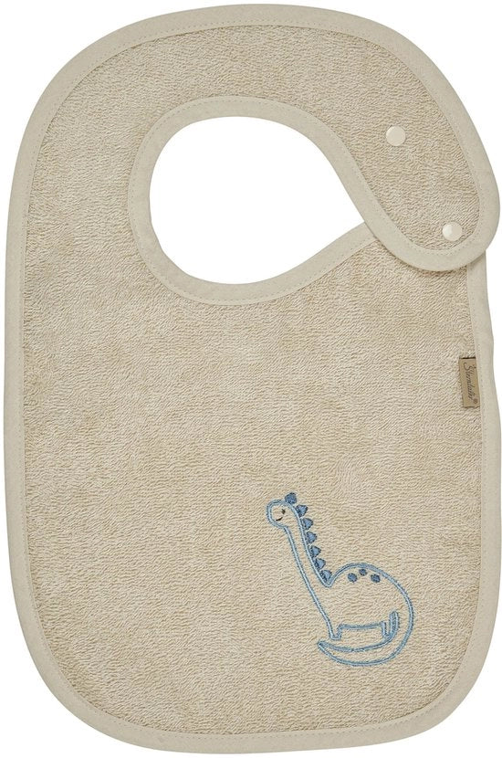 Asciugamano per bambini con bordatura decorativa, tessuto assorbente - Asciugamano con chiusura a bottone, beige