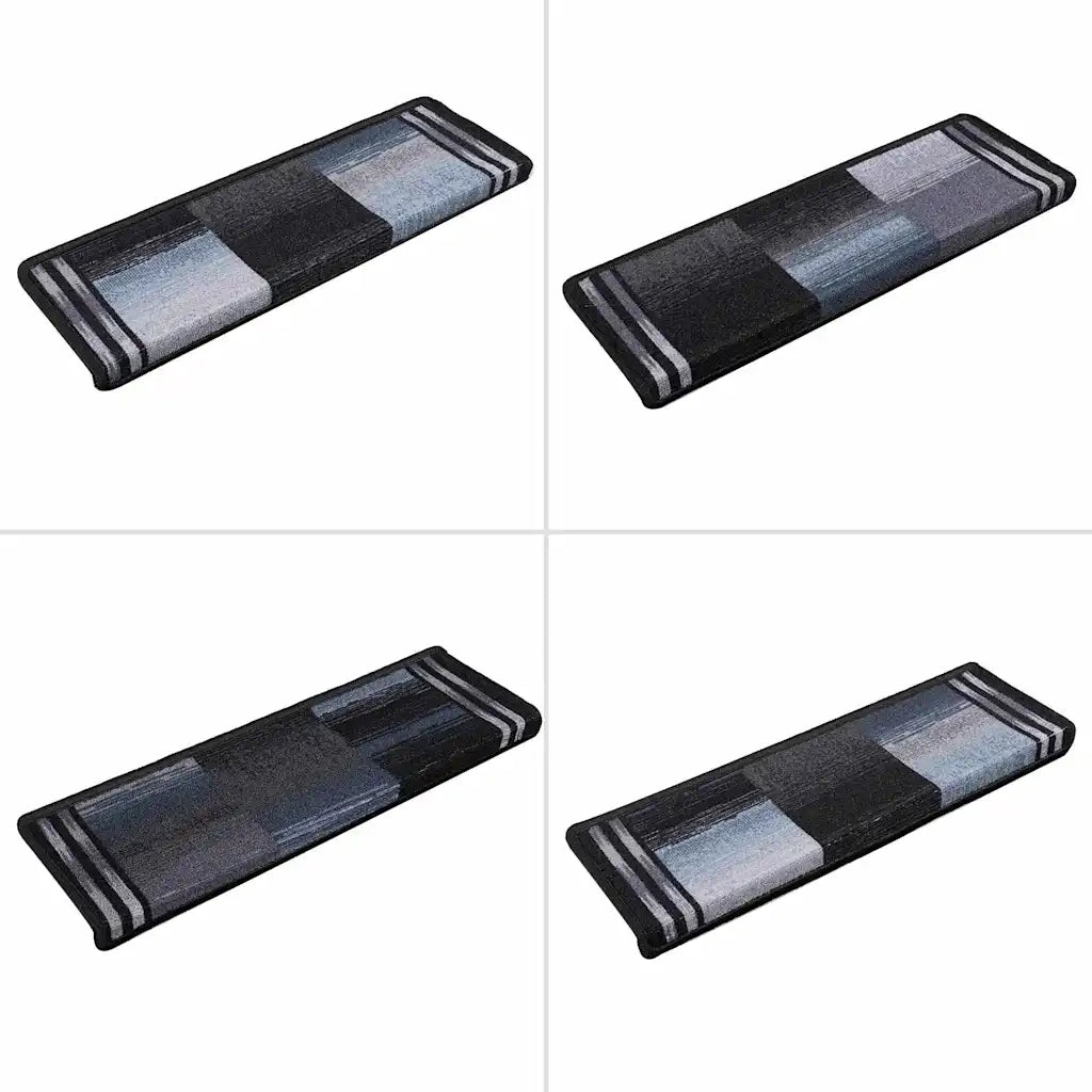 Tappetini per Scale Autoadesivi 10 pz | Gradini per Scale 65x21x4 cm Nero e Grigio