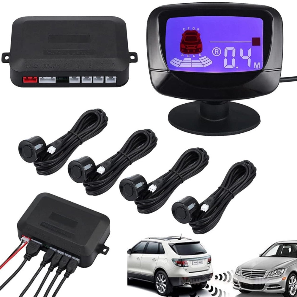 Trade Shop - Sensore Di Parcheggio Auto Sistema A 4 Sensori Display Led Ad Ultrasuoni Q-ca202 -