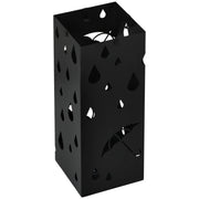 Portaombrelli, 4 ganci, vassoio raccogligocce, acciaio, nero
