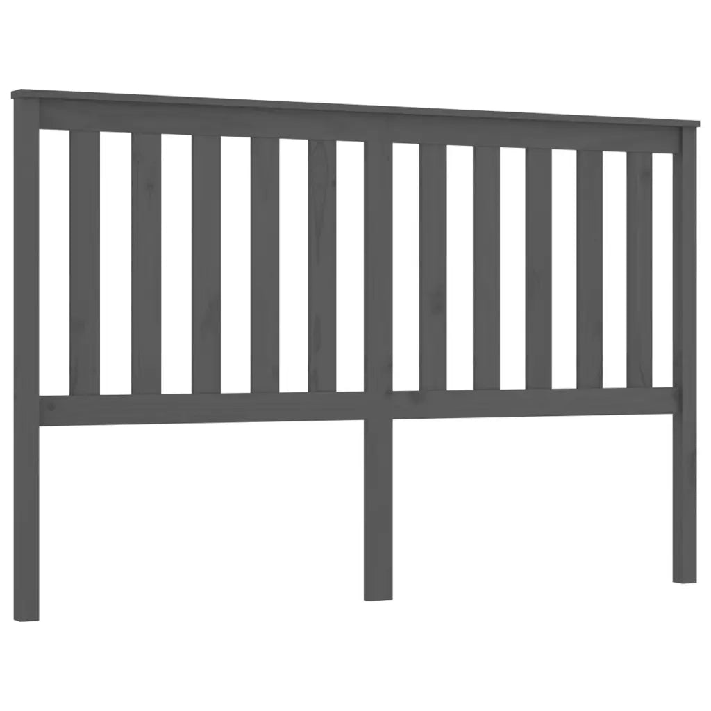 Testiera per Letto Grigia 166x6x101cm in Legno Massello di Pino 818532
