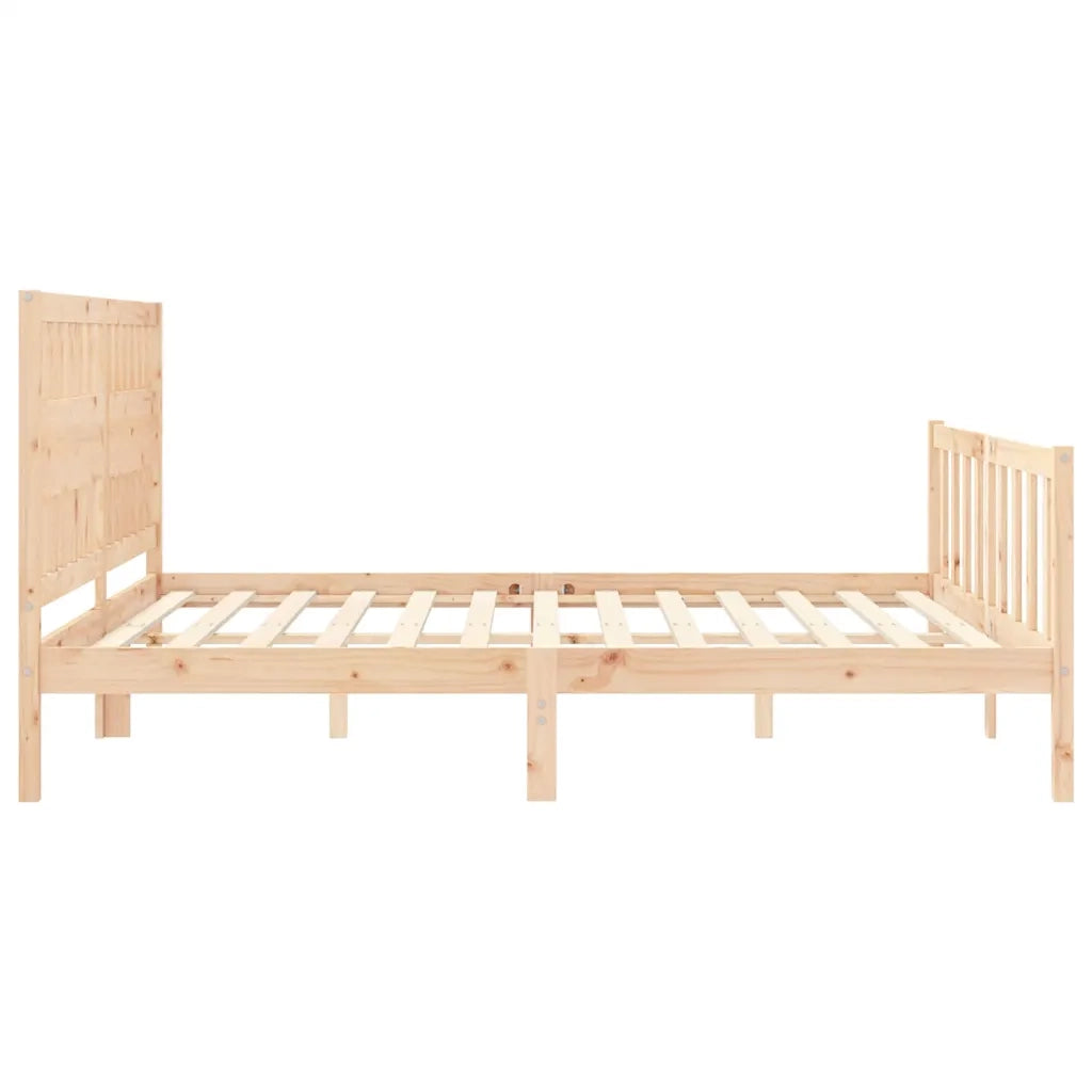 Giroletto con Testiera Super King Size-Struttura Letto in Legno Massello 569648