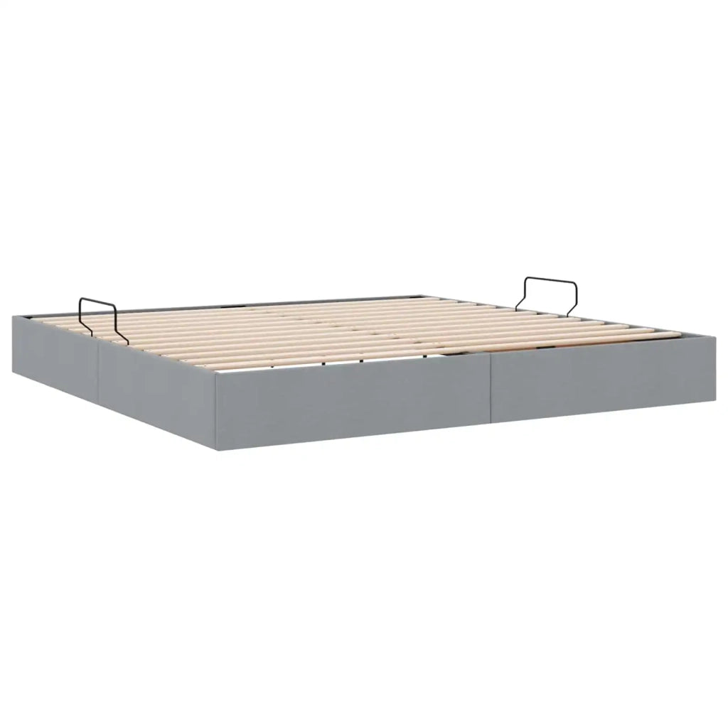 Letto ottomano Grigio chiaro 200 x 200 cm Tessuto 3442844