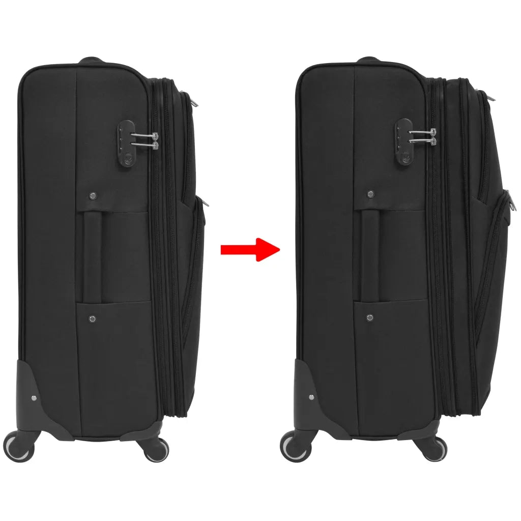 3 pz Set di Valigie Trolley Morbide Nere CFW2137127