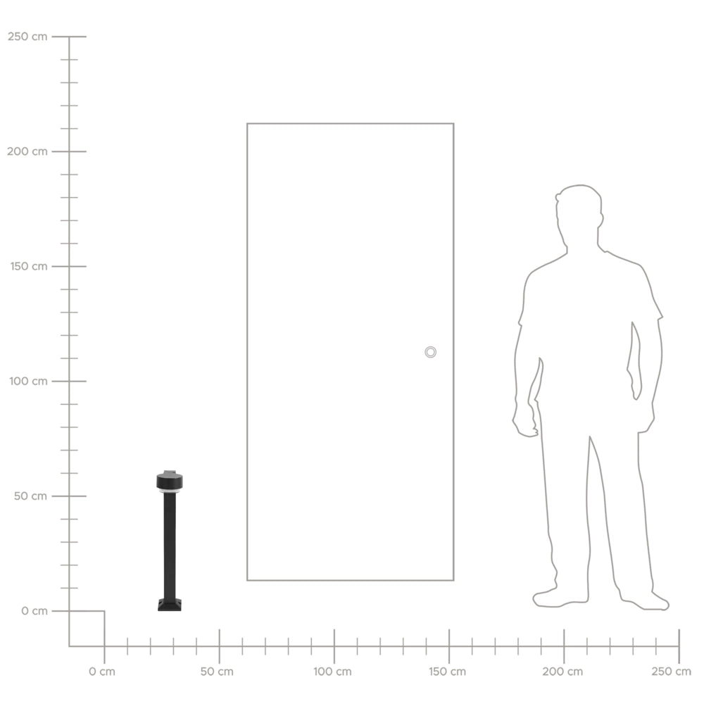 Lampada a paletto in alluminio nero, 60 cm, LED, per vialetti, illuminazione da giardino da esterno, design moderno