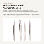 Pincetta in acciaio inossidabile - Antimagnetica e resistente all'acido - Alta durezza - Argento - Accessorio di precisione - Adatta per la riparazione di orologi...