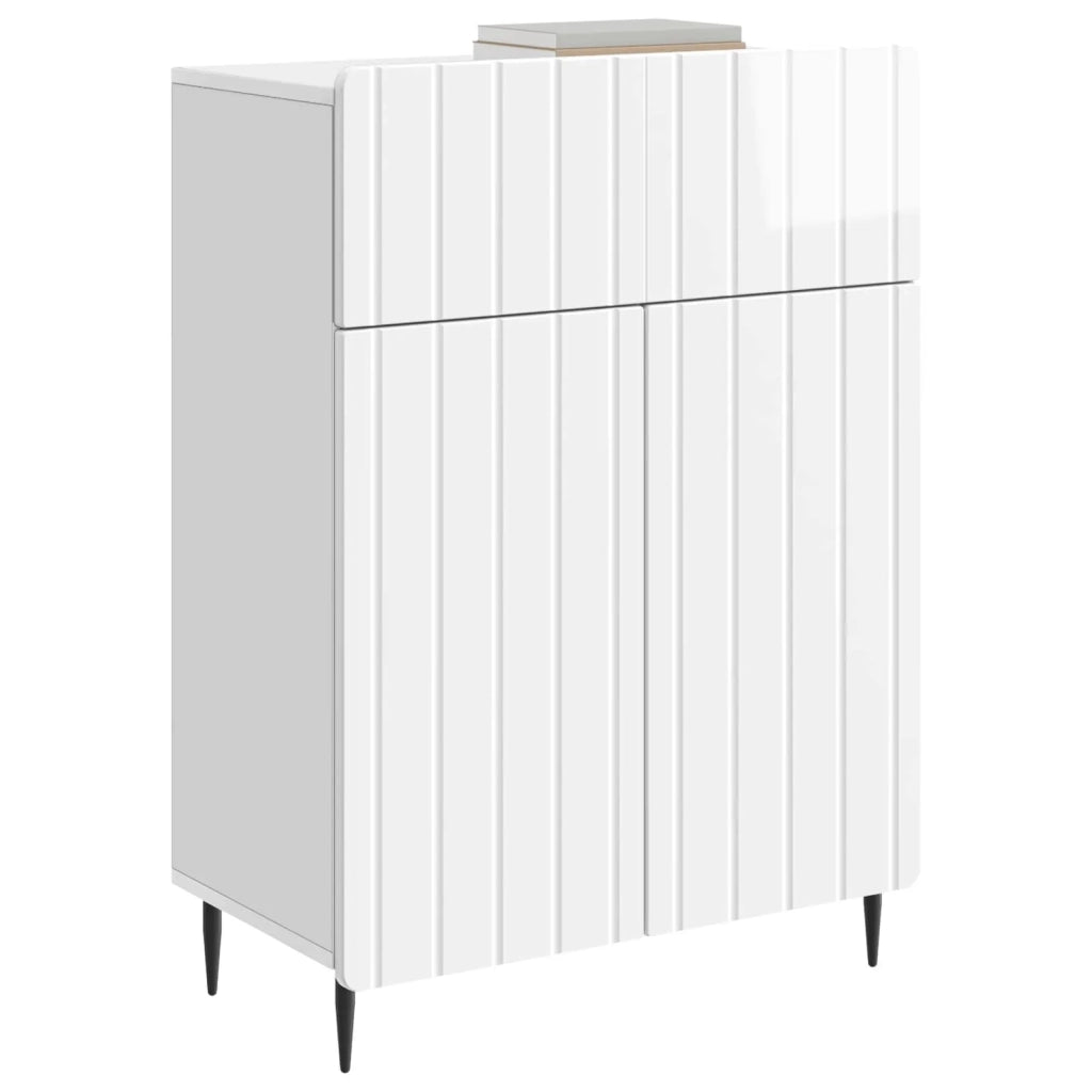 Credenza Bianco Lucido 66 x 34,5 x 92 cm Legno ingegnerizzato 894409