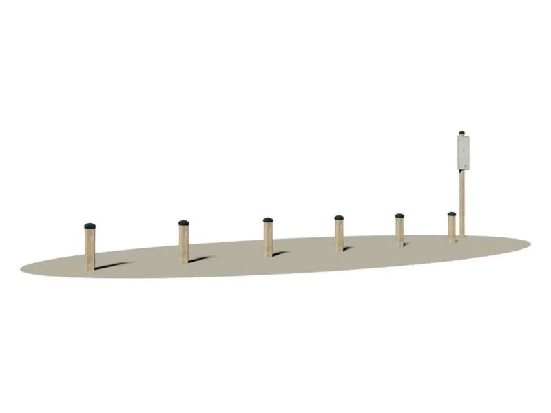 Slalom h50 Giochipark legno 9x9cm 6 montanti verticali outdoor fitness