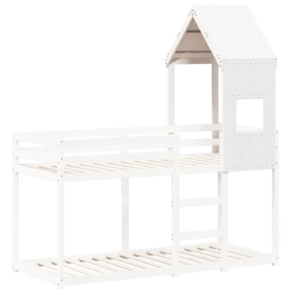 Tetto per Letto Bambini Bianco 60x89x134,5 Legno Massello Pino 846895