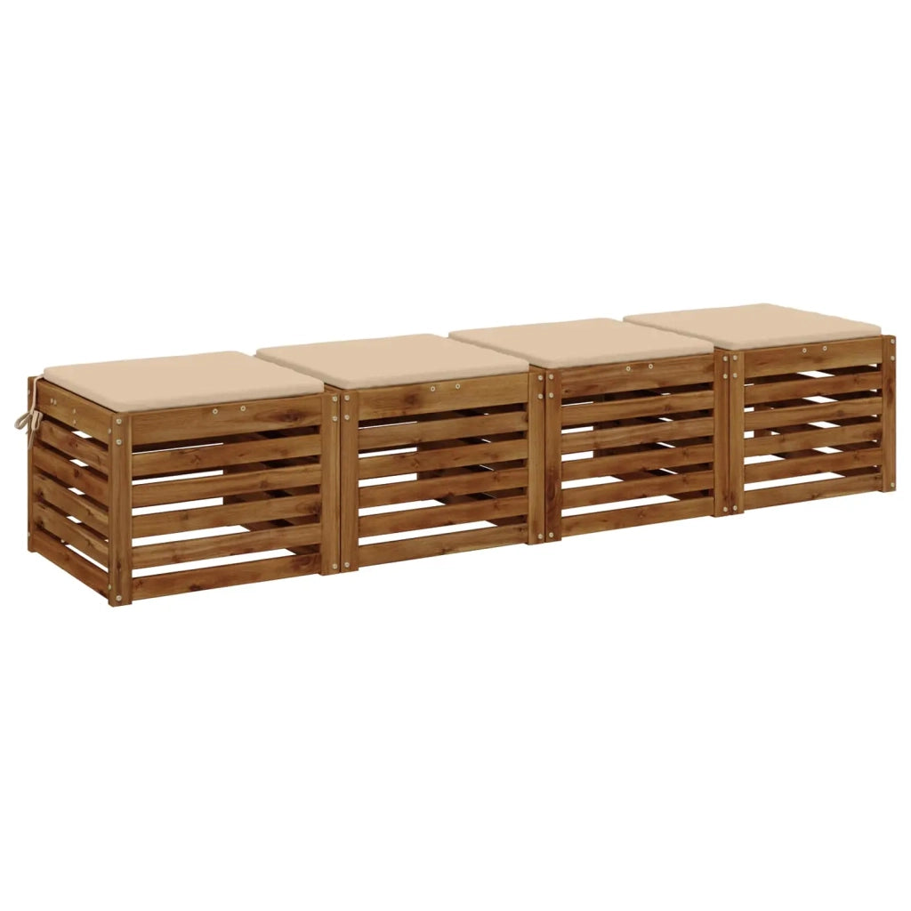 Cuscini per Sedia in 4 Pezzi SOEST 4 pz 100% Poliestere Crema 944509