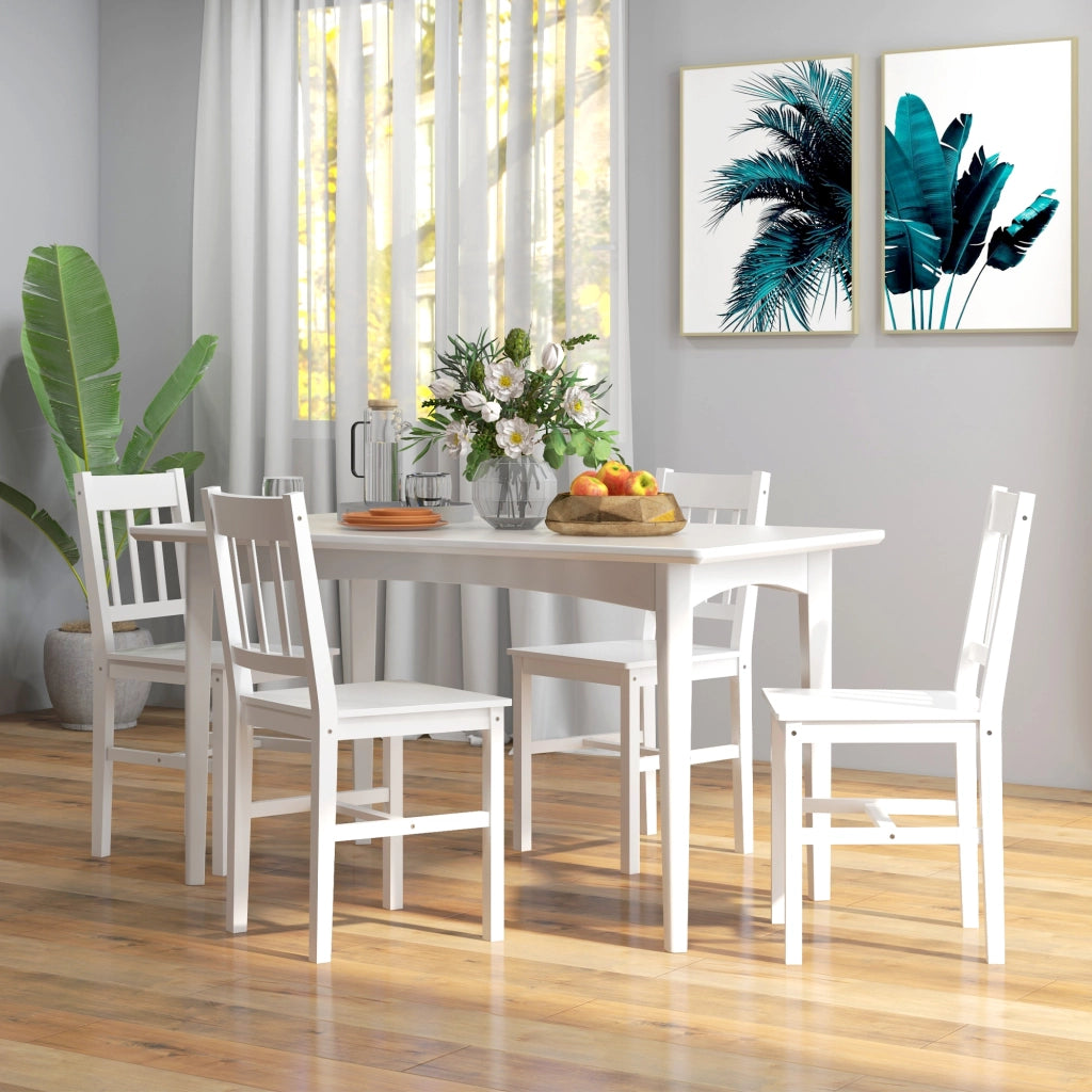 Set 4 Sedie da Pranzo in Massello ¨C zephmum ¨C Bianco 41x46.5x85.5 cm