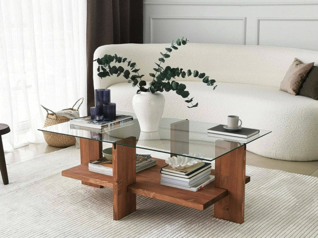 Tomiri, Tavolino da Salotto Portariviste, 105x60x40h cm Marrone Noce