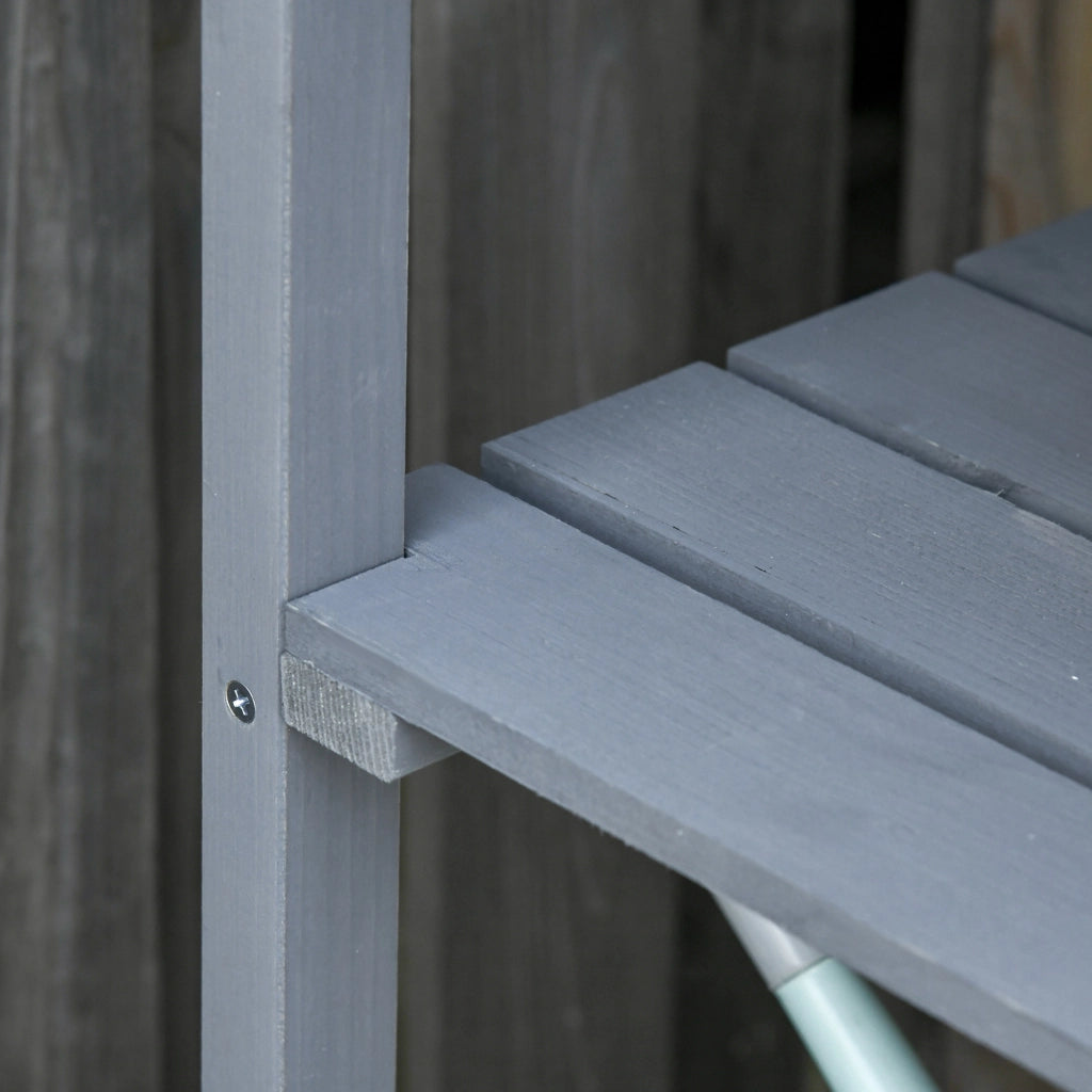 Tavolo da giardino per piante con piano metallo ¨C zephmum ¨C grigio 76x37x89 cm