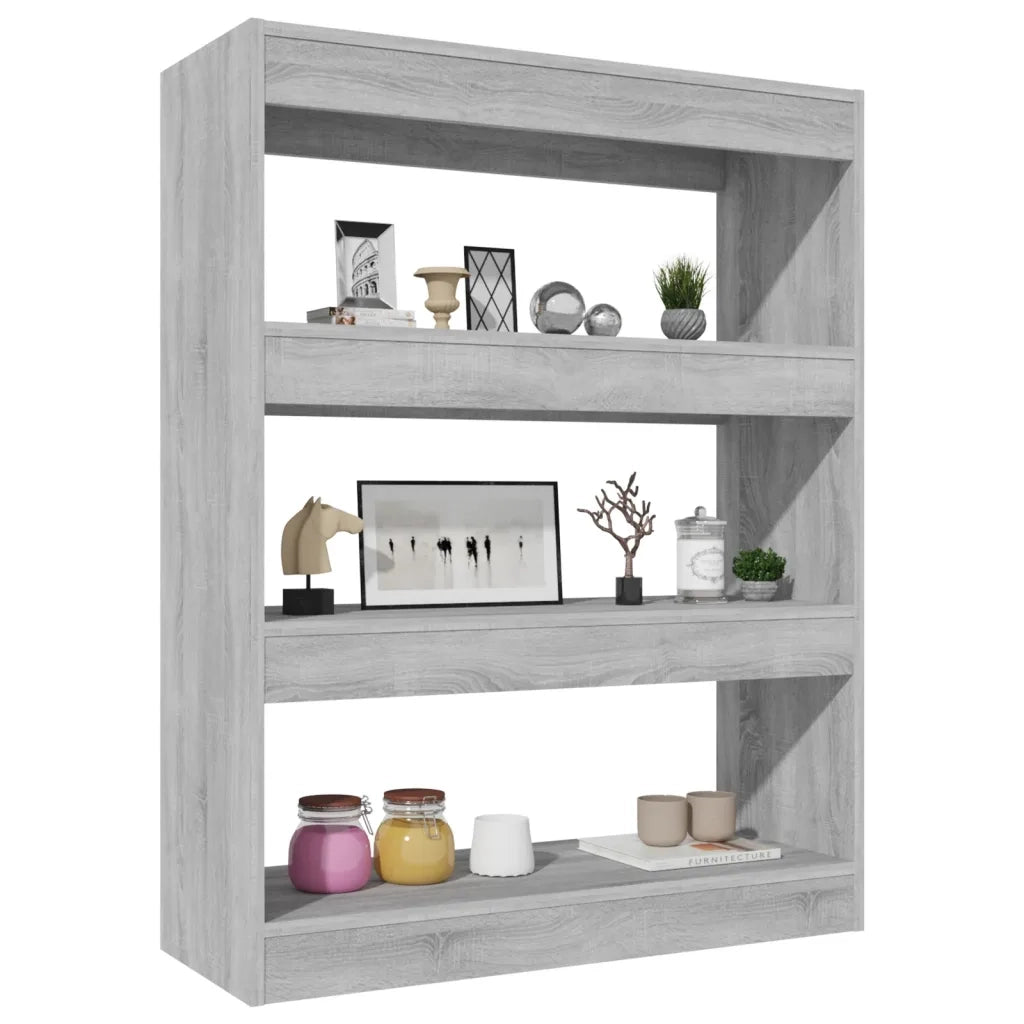 Libreria/Divisorio Grigio Sonoma 80x30x103 cm Legno Multistrato 813618
