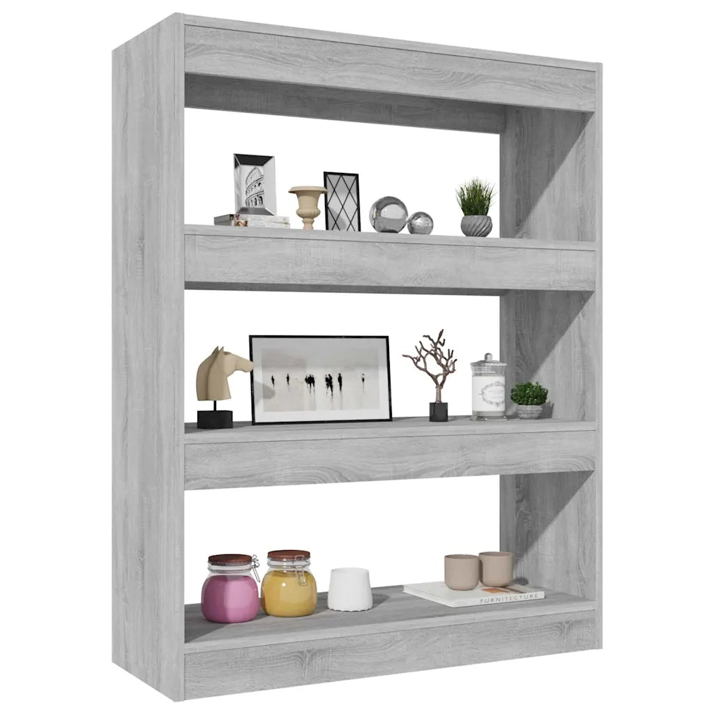 Libreria/Divisorio Grigio Sonoma 80x30x103 cm Legno Multistrato 813618